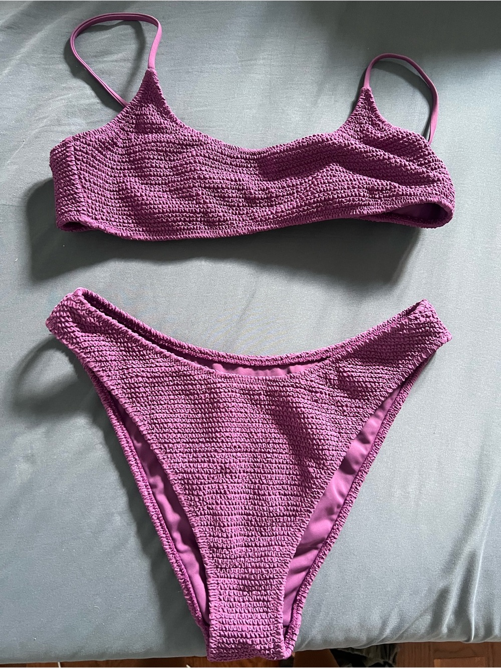 Pacsun Women’s Pink Textured Bikini Set - Brand